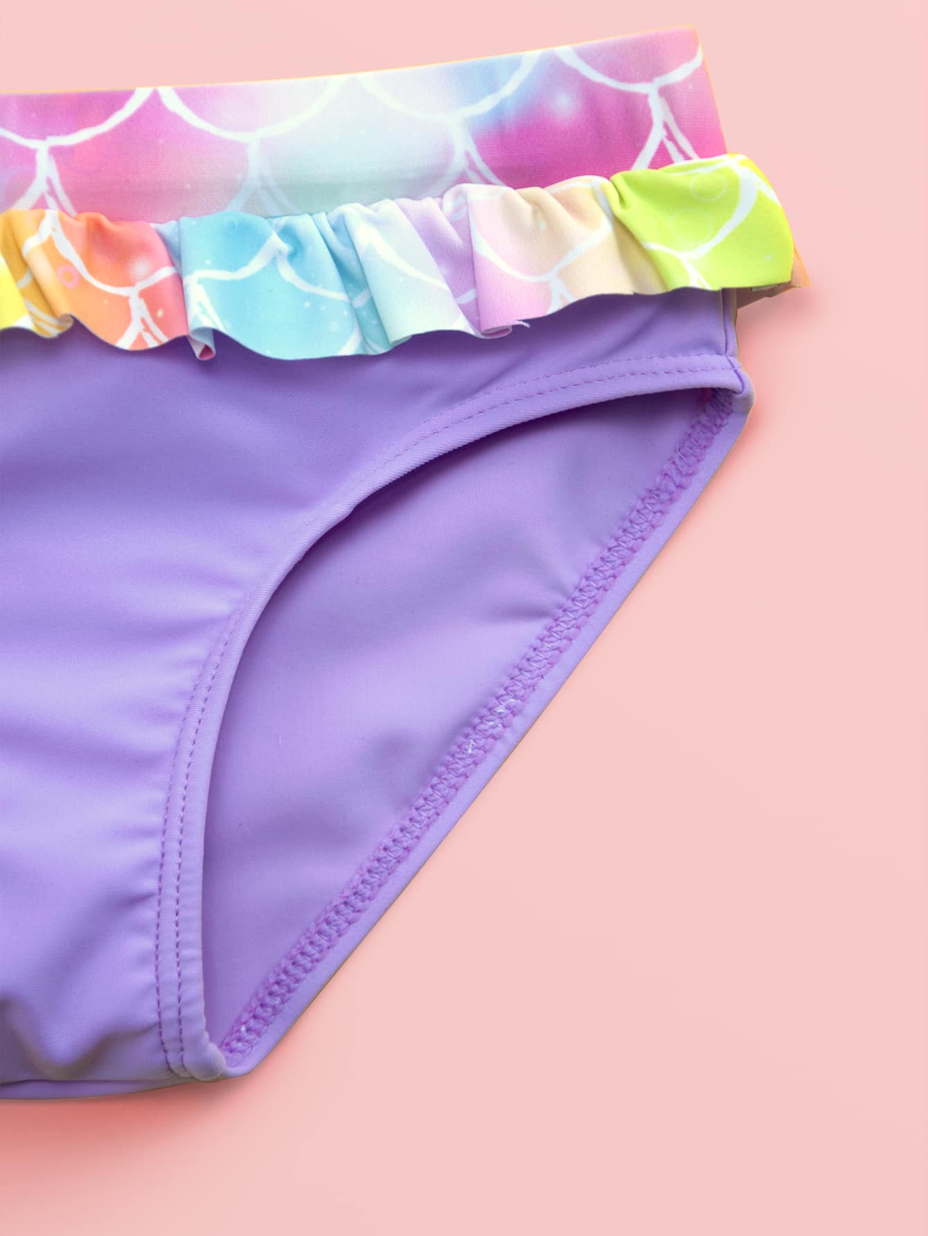 Toddler Fish scale ruffled 2 piece Swimsuit