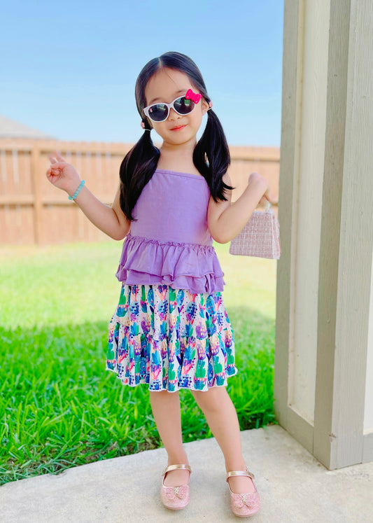 Water color Pineapple Skirt Set