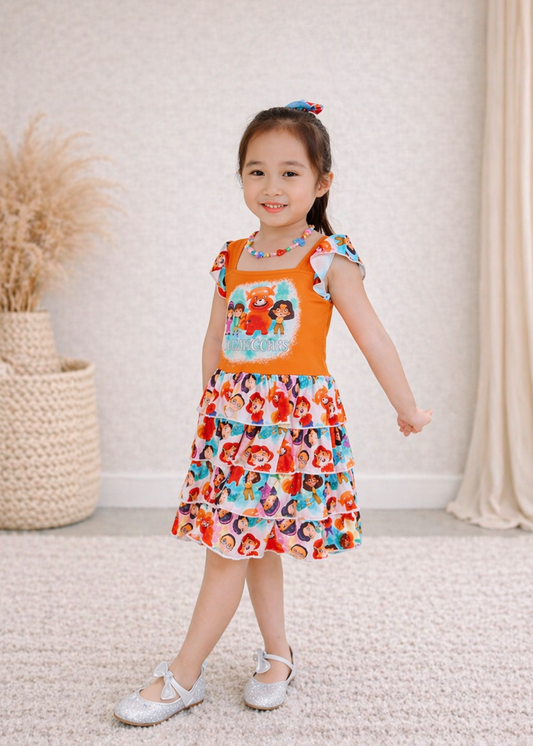 Red twirl dress