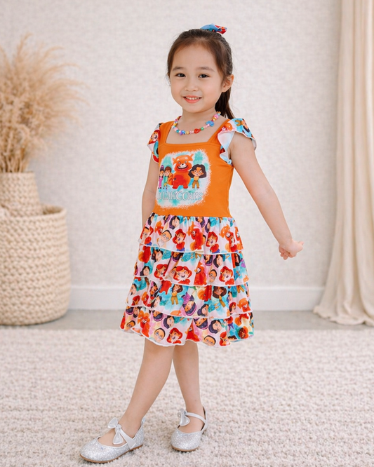 Red twirl dress