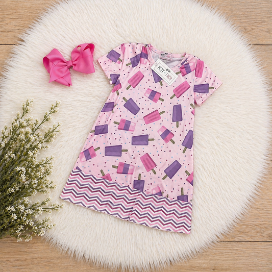 Pete + Lucy Popsicle Print Girls Dress | Summer Boutique Dress | Toddler Dress