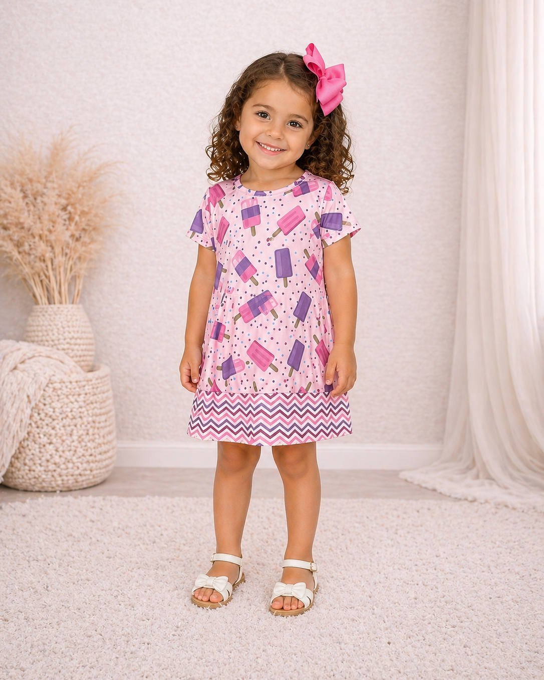Pete + Lucy Popsicle Print Girls Dress | Summer Boutique Dress | Toddler Dress