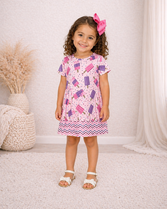 Pete + Lucy Popsicle Print Girls Dress | Summer Boutique Dress | Toddler Dress