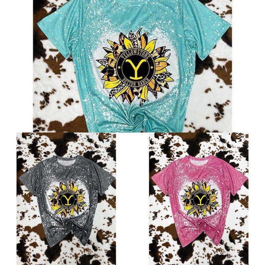 PRE-ORDER Yellowstone Flower Splatter Tees-(6/2)