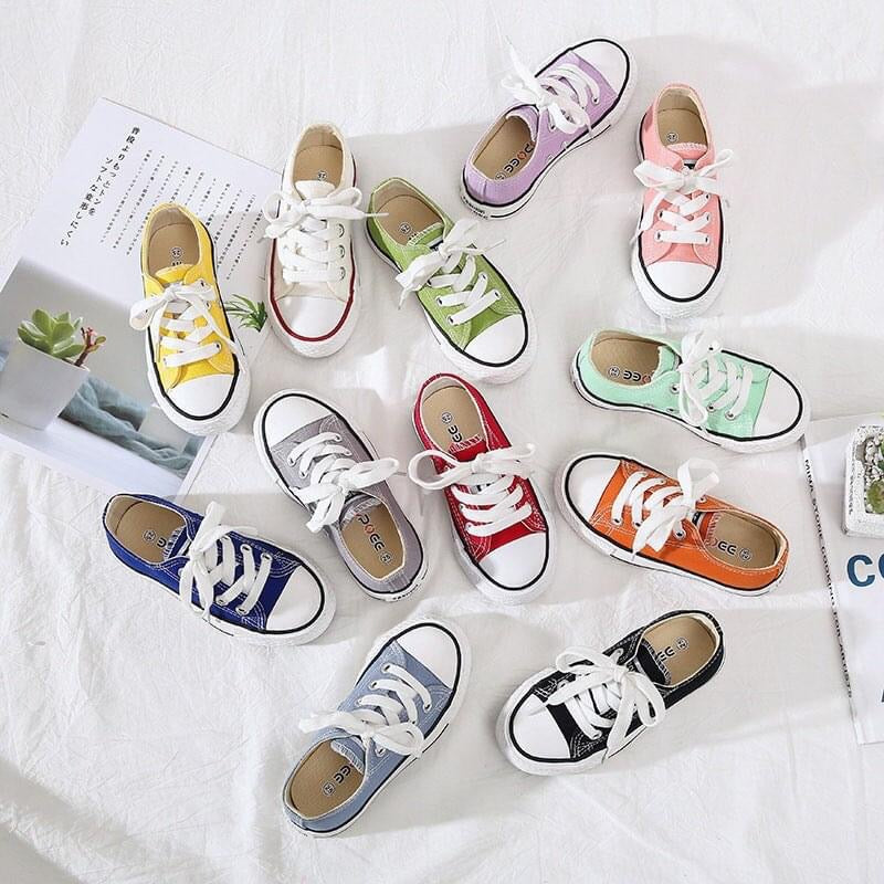 PRE-ORDER Kid’s Low Rise Colored Canvas Shoes #3-(3/1)