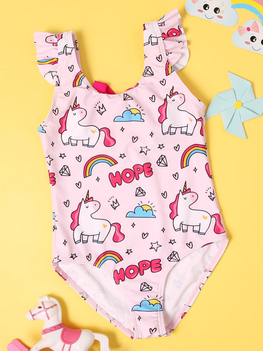 Toddler Pink Unicorn Swimsuit